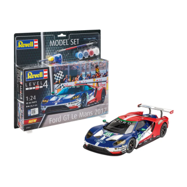 KIT PARA MONTAR REVELL MODEL SET FORD GT LE MANS 2017 1/24 88 PEÇAS COMPLETO COM TINTAS COLA E PINCEL REV 67041